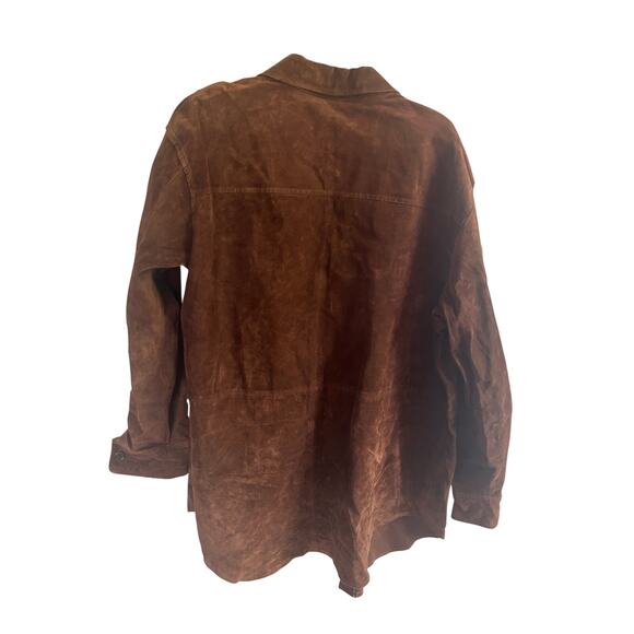 Vintage Lauren Ralph Lauren Brown Suede Leather Short Jacket Large - Picture 2 of 8